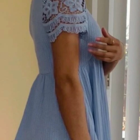 034  Boho Floral Lace Light waffle Knit Top - Picture 11 of 12